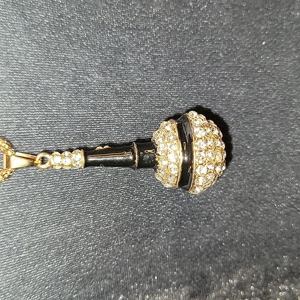 Rhinestone 🎤 Microphone Chain
